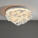Modern French Petal LED Flush Mount Ceiling Light with Glass Shade