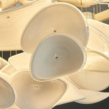 Modern French Petal LED Flush Mount Ceiling Light with Glass Shade
