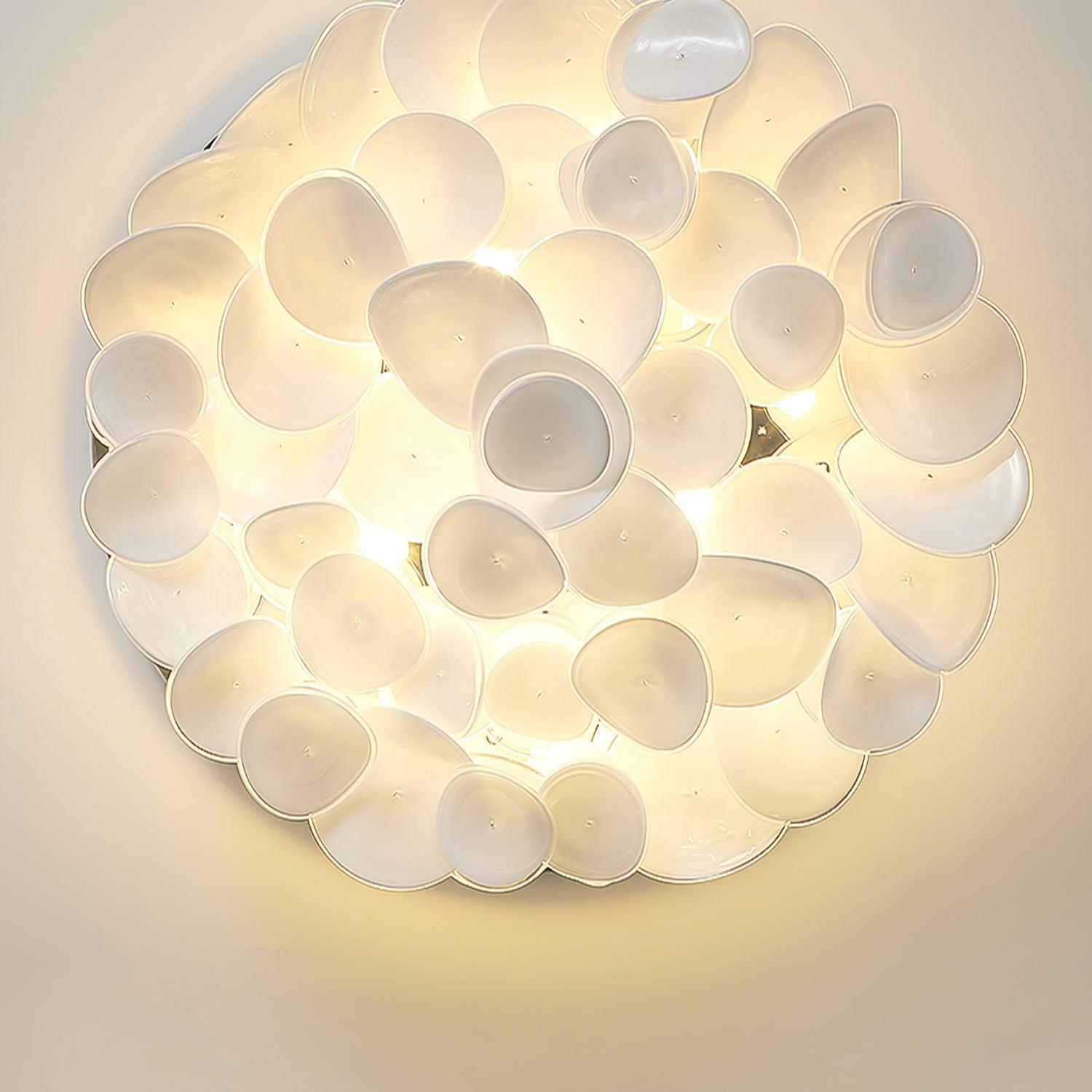 Modern French Petal LED Flush Mount Ceiling Light with Glass Shade