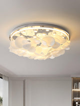 Modern French Petal LED Flush Mount Ceiling Light with Glass Shade