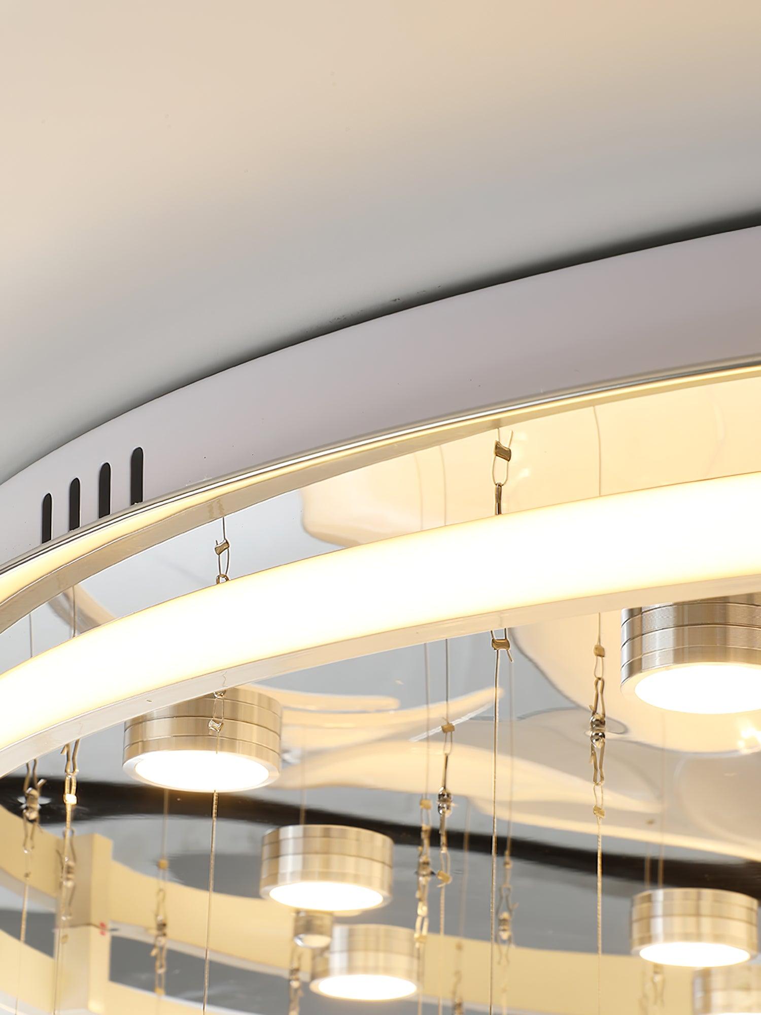 Modern French Petal LED Flush Mount Ceiling Light with Glass Shade