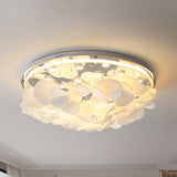 Modern French Petal LED Flush Mount Ceiling Light with Glass Shade