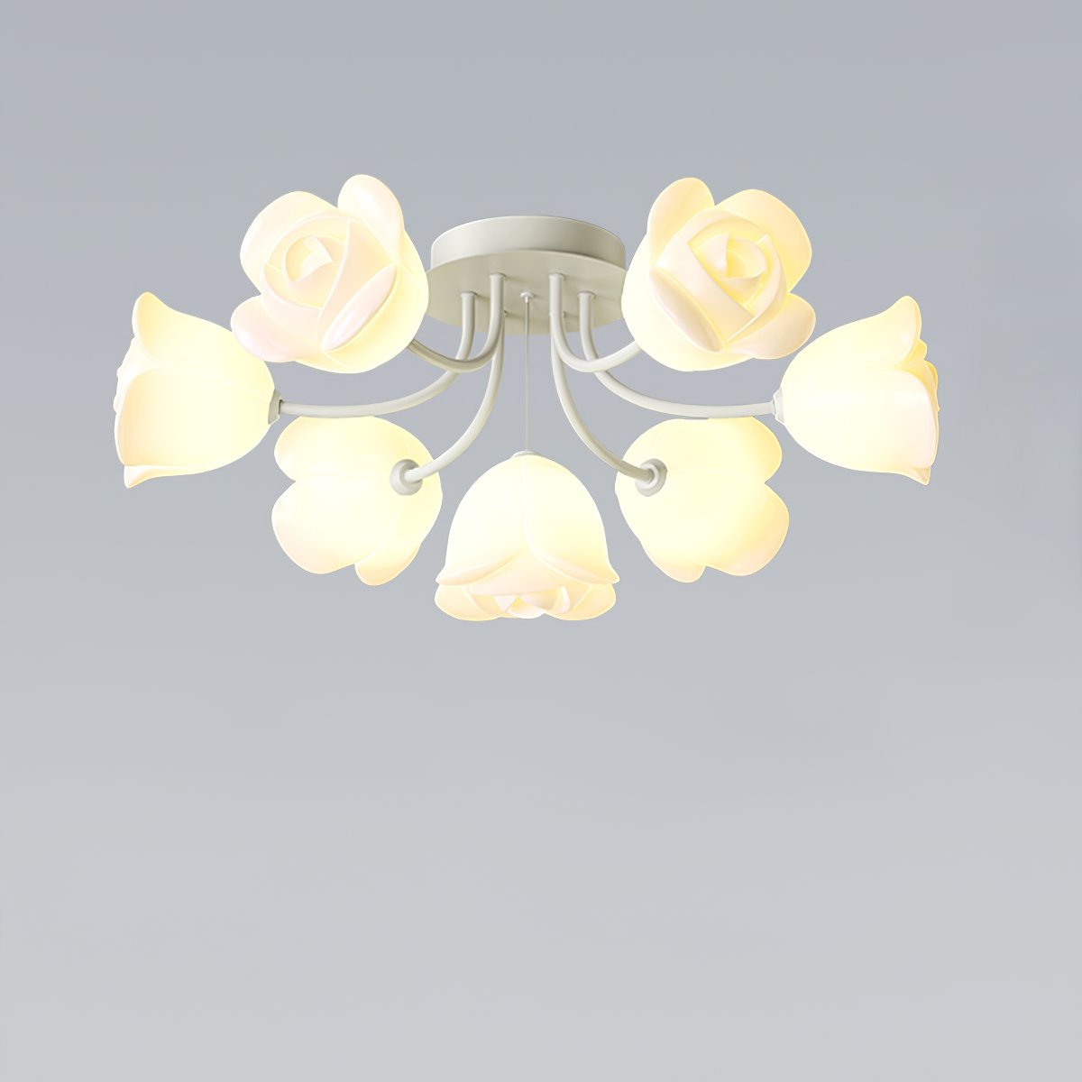 elegant-floral-rose-ceiling-light-fixture-for-romantic-bedroom-decor-white-and-green-finishes