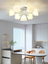 elegant-floral-rose-ceiling-light-fixture-for-romantic-bedroom-decor-white-and-green-finishes