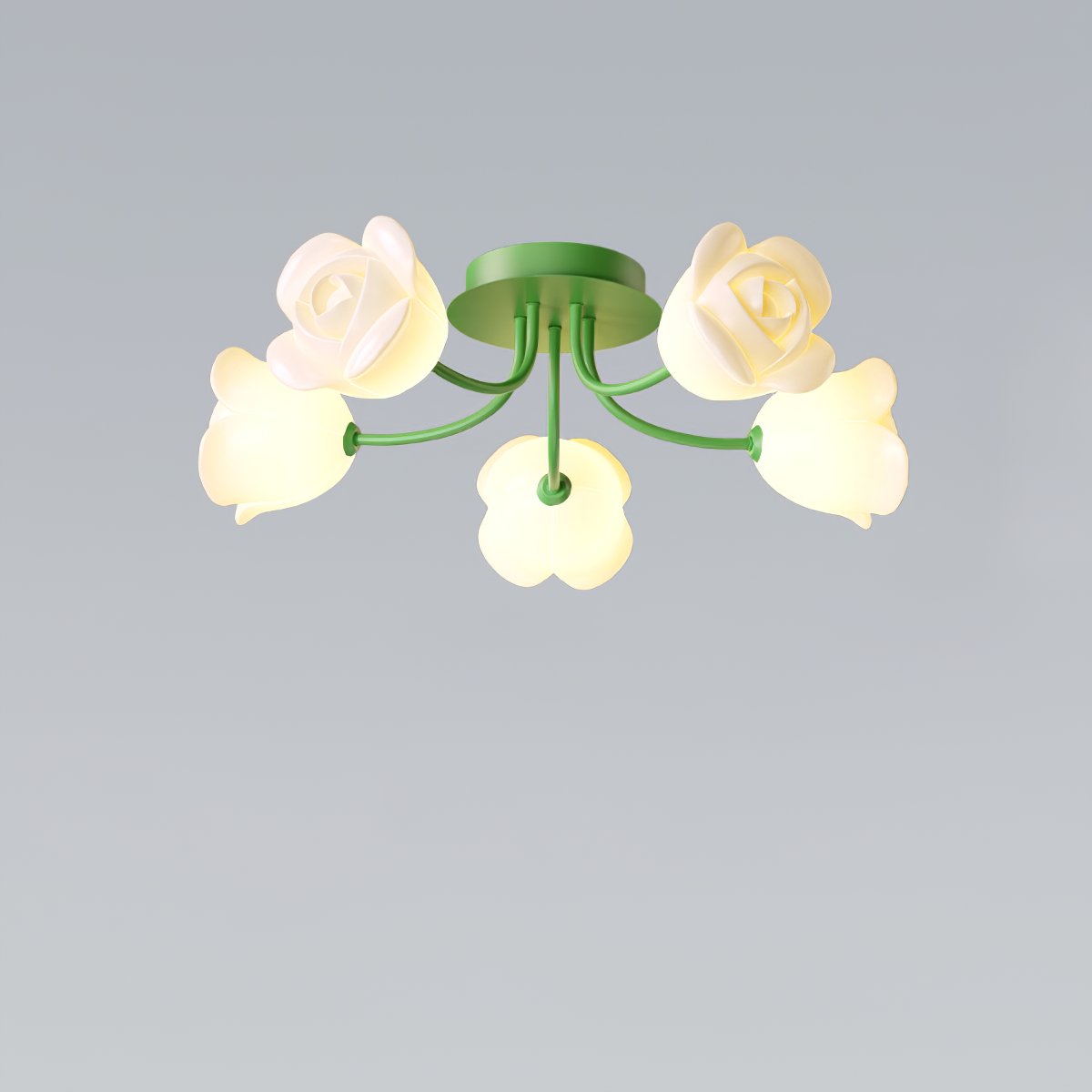 elegant-floral-rose-ceiling-light-fixture-for-romantic-bedroom-decor-white-and-green-finishes