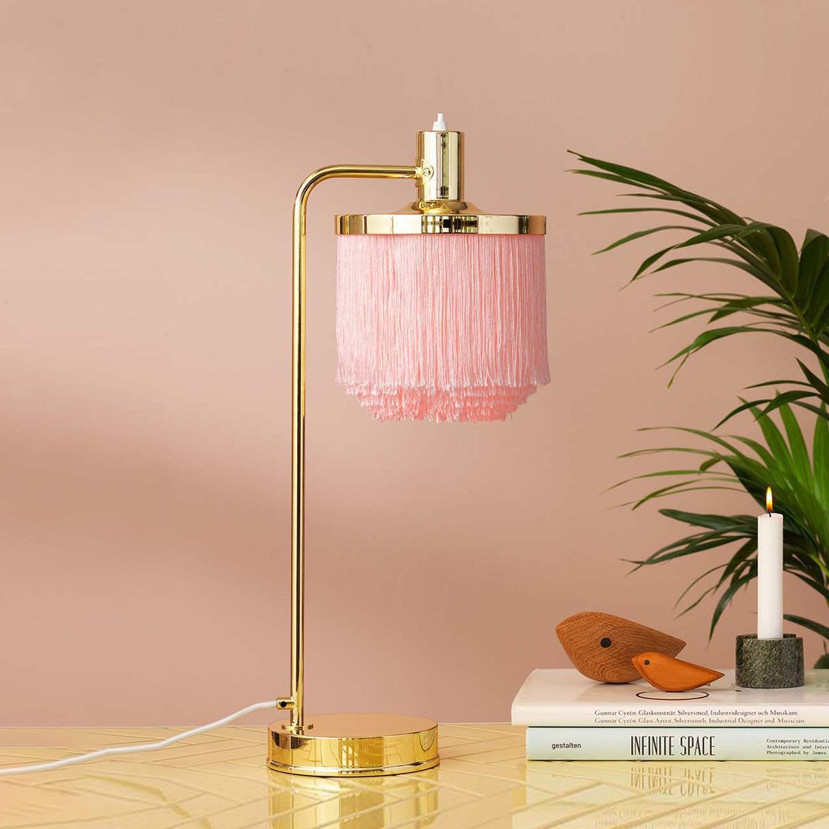 modern-nordic-tassel-fringe-table-lamp-with-pink-skirt-and-copper-metal-base