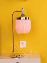modern-nordic-tassel-fringe-table-lamp-with-pink-skirt-and-copper-metal-base