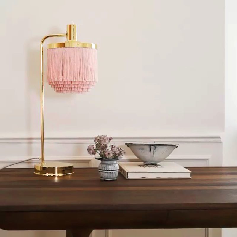 modern-nordic-tassel-fringe-table-lamp-with-pink-skirt-and-copper-metal-base