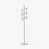 Modern Geometric Fruit Torchiere Floor Lamp with Polished Steel Structure Tall Standing Light