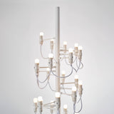 Modern Geometric Fruit Torchiere Floor Lamp with Polished Steel Structure Tall Standing Light