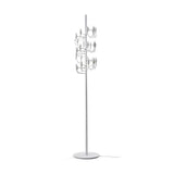 Modern Geometric Fruit Torchiere Floor Lamp with Polished Steel Structure Tall Standing Light