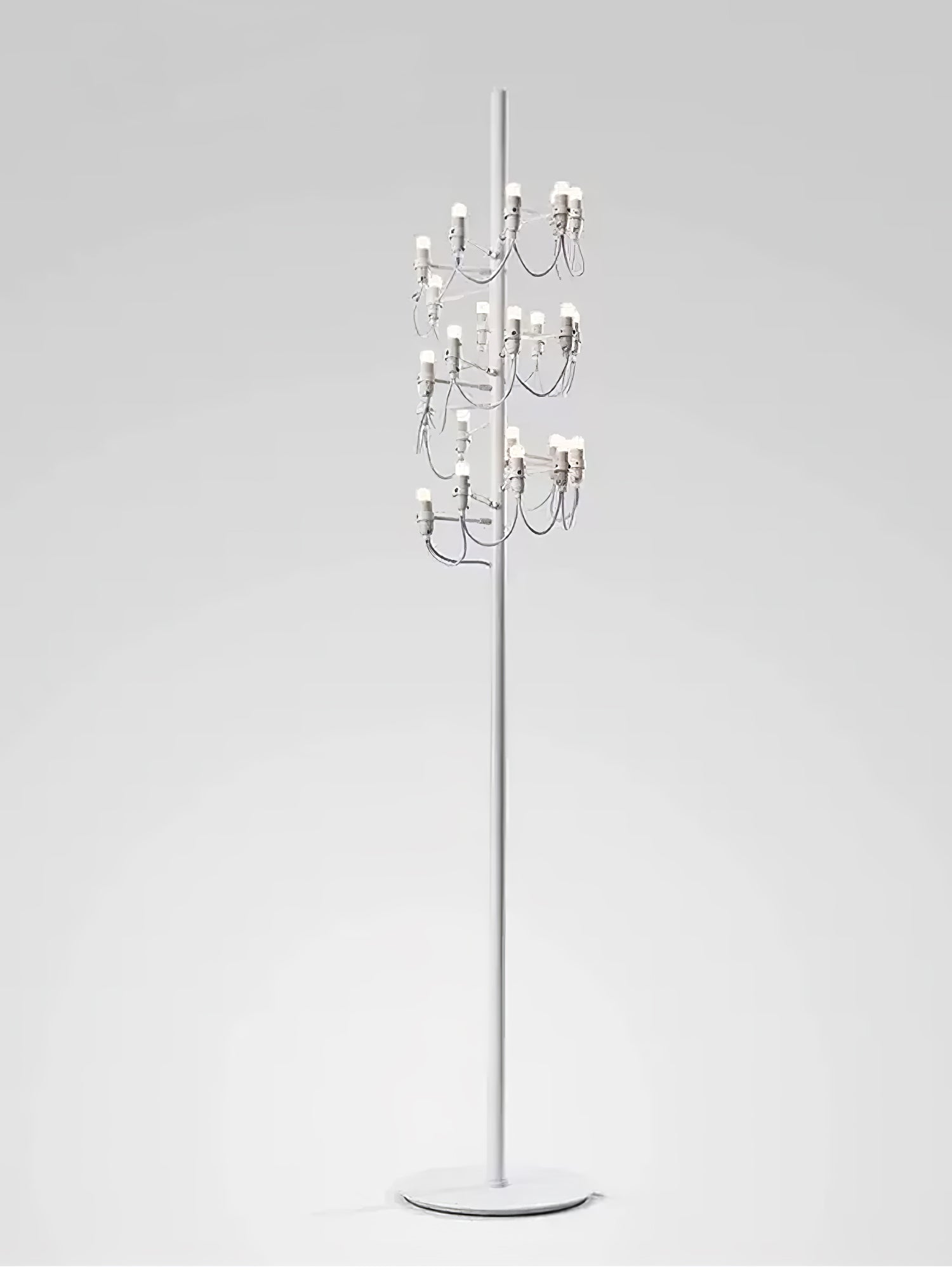 Modern Geometric Fruit Torchiere Floor Lamp with Polished Steel Structure Tall Standing Light