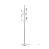 Modern Geometric Fruit Torchiere Floor Lamp with Polished Steel Structure Tall Standing Light