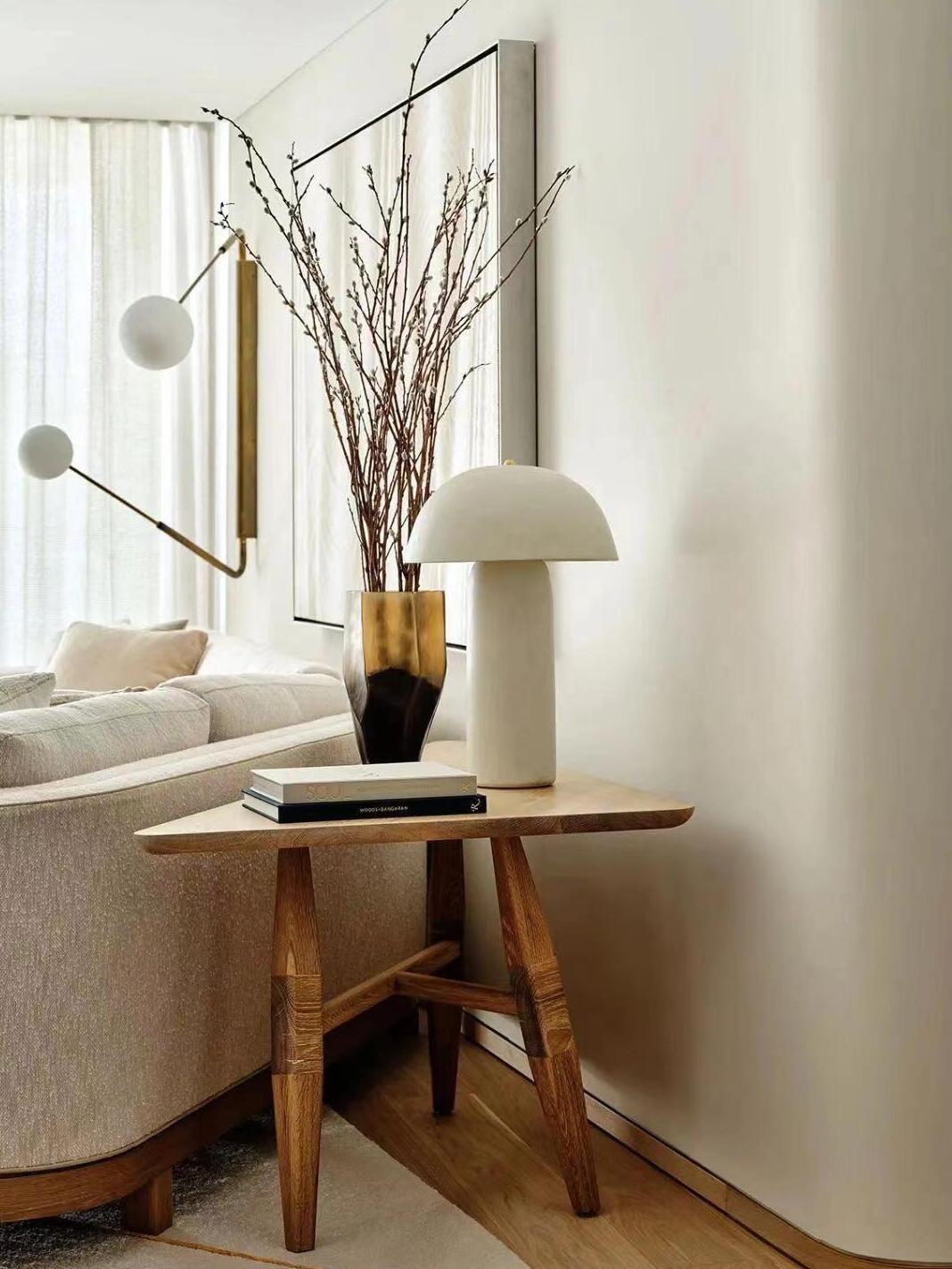 Modern Ceramic Mushroom Table Lamp Fungi Glow Bedside Light for Bedroom and Living Room