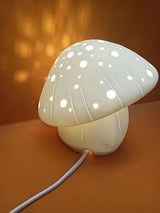 Modern Fungo White Ceramic Mushroom Table Lamp for Bedroom and Elegant Office Lighting Decor