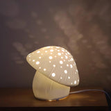 Modern Fungo White Ceramic Mushroom Table Lamp for Bedroom and Elegant Office Lighting Decor