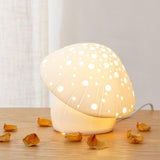 Modern Fungo White Ceramic Mushroom Table Lamp for Bedroom and Elegant Office Lighting Decor