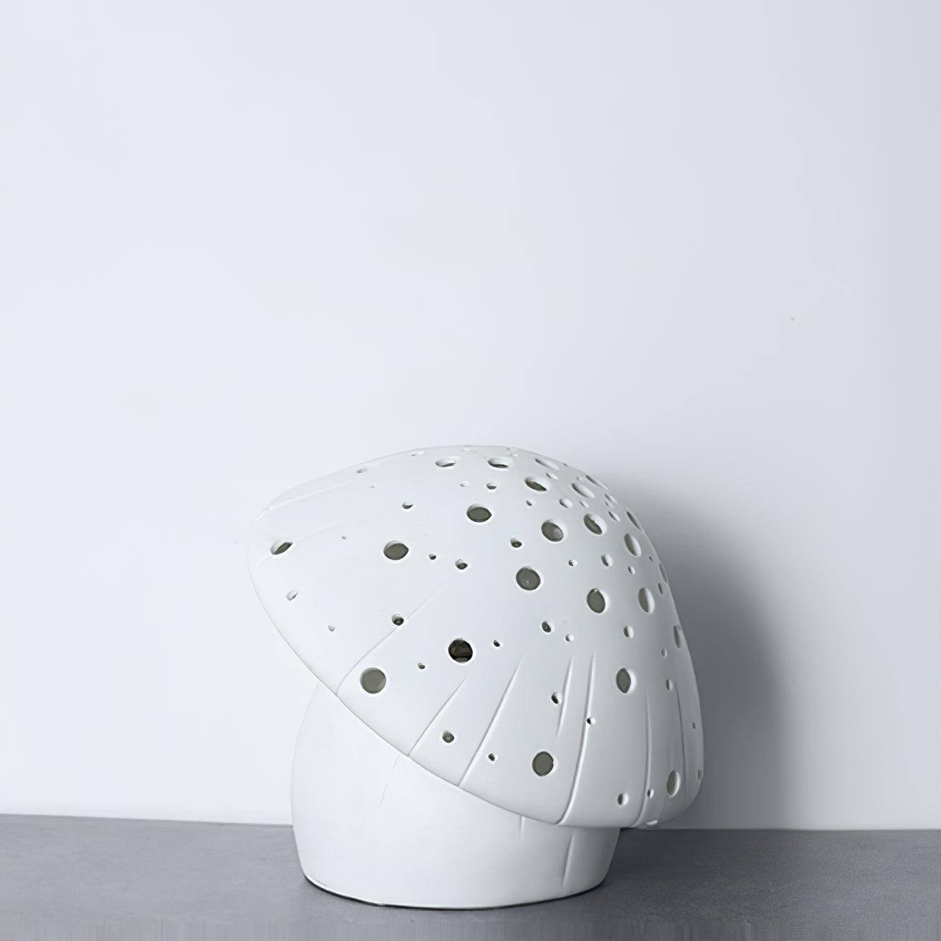 Modern Fungo White Ceramic Mushroom Table Lamp for Bedroom and Elegant Office Lighting Decor