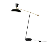 G1 Modern Brass Reading Floor Lamp with Dual Light Source and Adjustable Shade