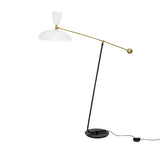 G1 Modern Brass Reading Floor Lamp with Dual Light Source and Adjustable Shade