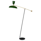 G1 Modern Brass Reading Floor Lamp with Dual Light Source and Adjustable Shade