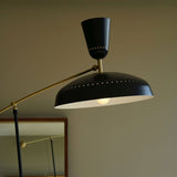 G1 Modern Brass Reading Floor Lamp with Dual Light Source and Adjustable Shade