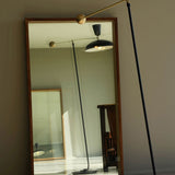 G1 Modern Brass Reading Floor Lamp with Dual Light Source and Adjustable Shade