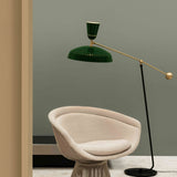 G1 Modern Brass Reading Floor Lamp with Dual Light Source and Adjustable Shade