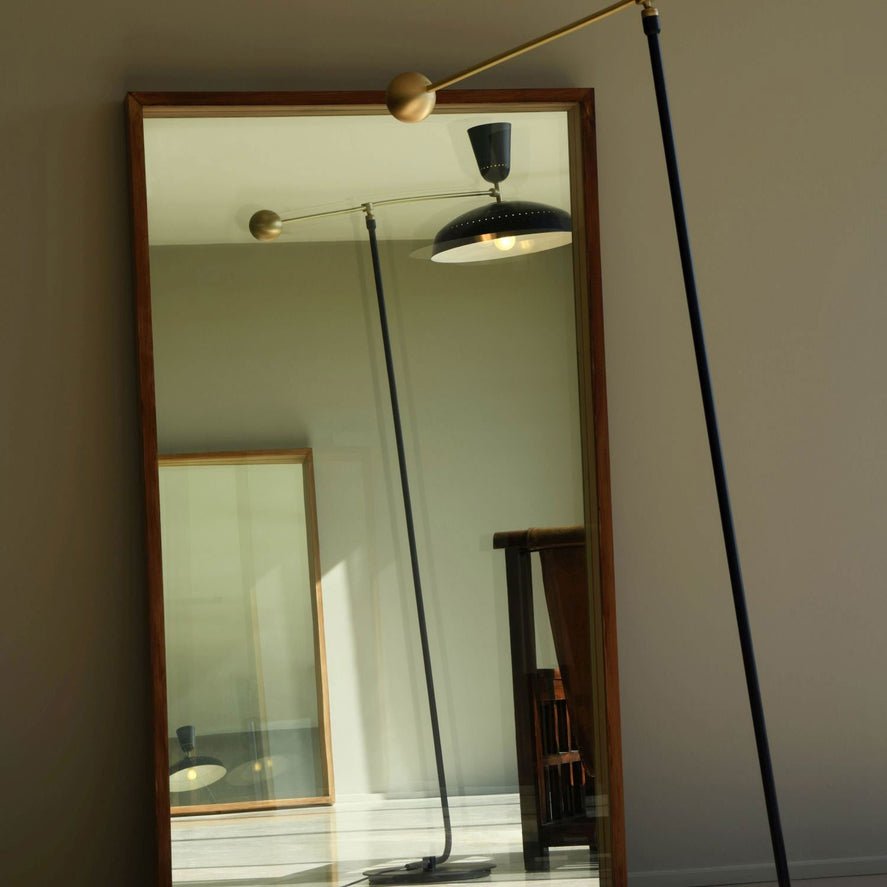 G1 Modern Brass Reading Floor Lamp with Dual Light Source and Adjustable Shade