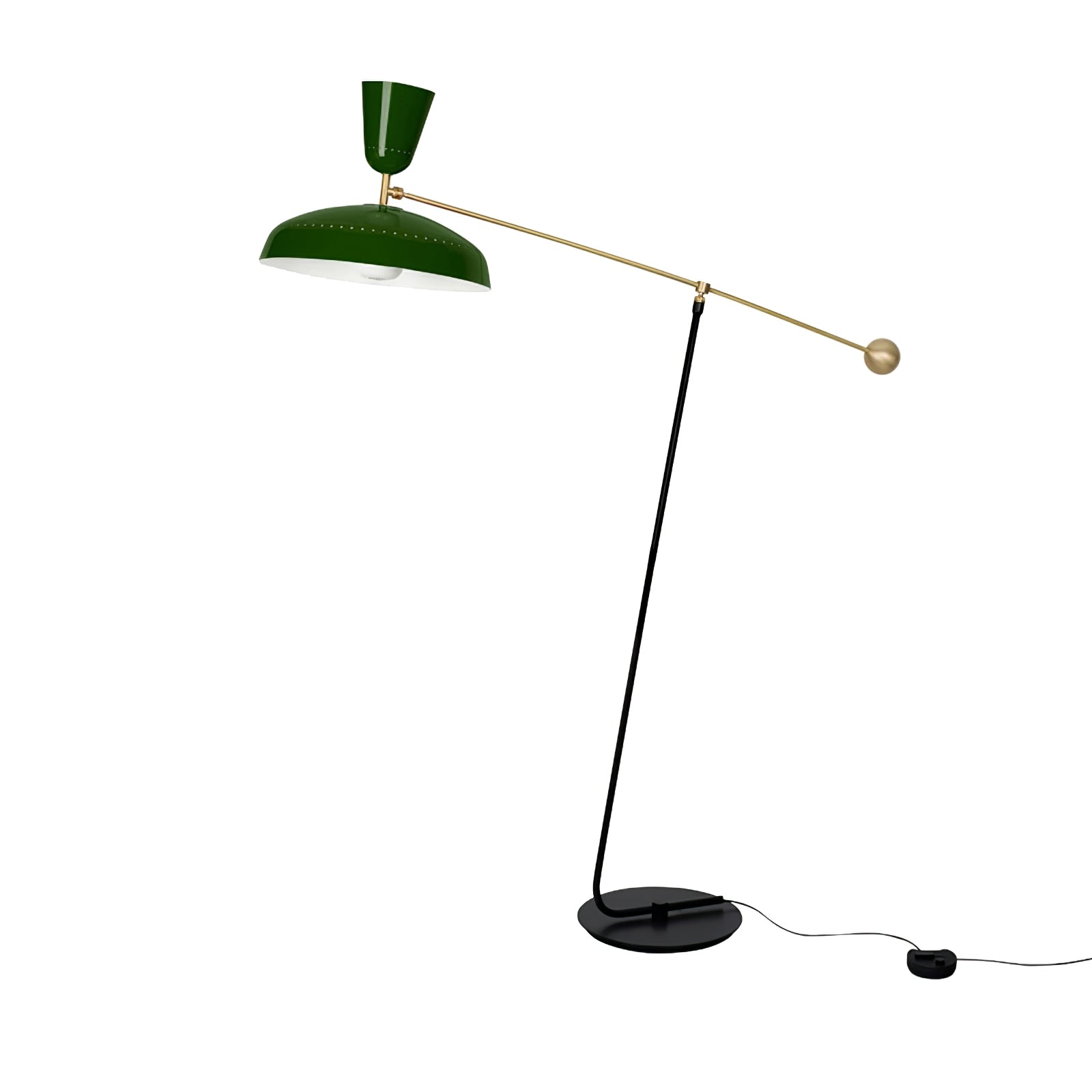 G1 Modern Brass Reading Floor Lamp with Dual Light Source and Adjustable Shade