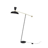 G1 Modern Brass Reading Floor Lamp with Dual Light Source and Adjustable Shade
