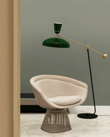 G1 Modern Brass Reading Floor Lamp with Dual Light Source and Adjustable Shade