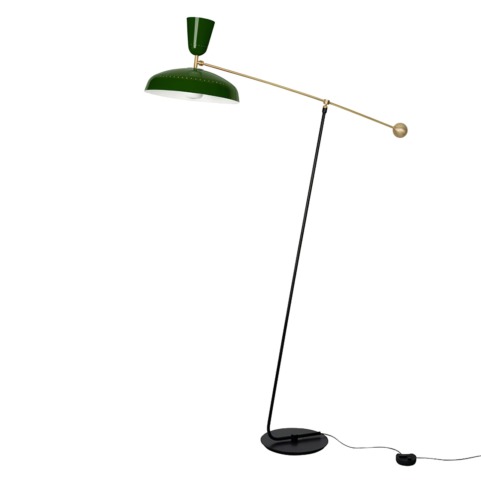 G1 Modern Brass Reading Floor Lamp with Dual Light Source and Adjustable Shade