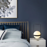 Modern Minimalist LED Table Lamp with Spherical Acrylic Diffuser for Bedside and Office