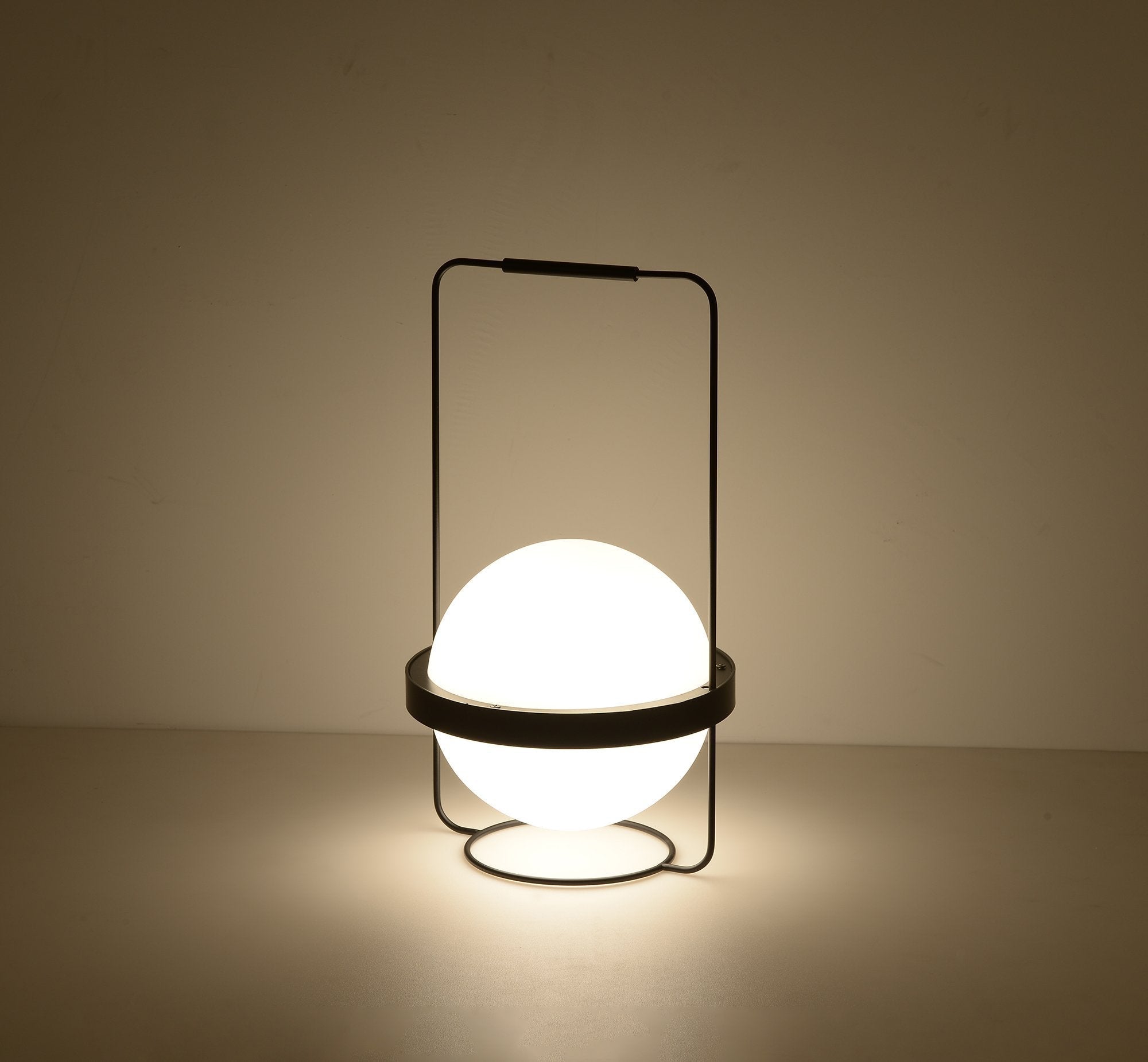 Modern Minimalist LED Table Lamp with Spherical Acrylic Diffuser for Bedside and Office