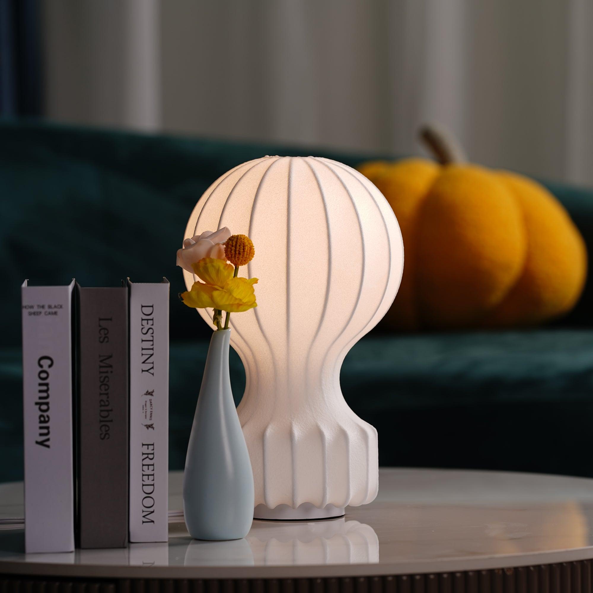 Modern Resin Cocoon Table Lamp Hot Air Balloon Style Soft Diffused Glow Bedside Lighting