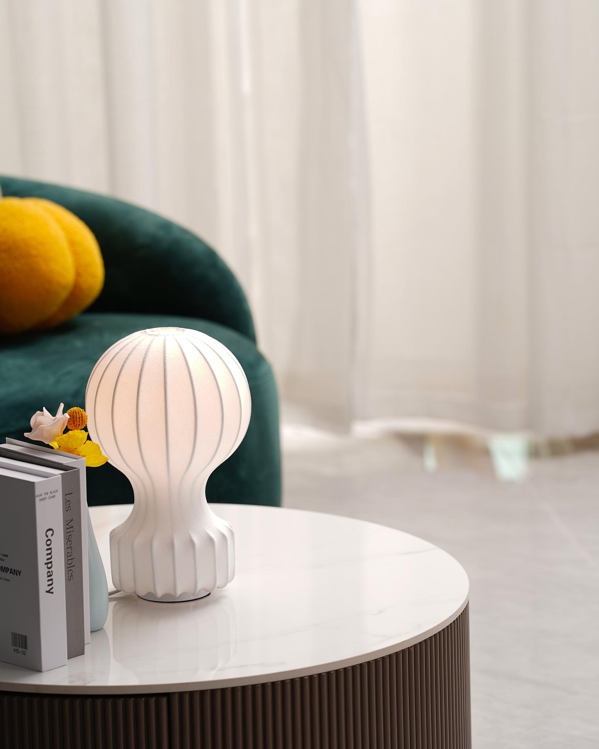 Modern Resin Cocoon Table Lamp Hot Air Balloon Style Soft Diffused Glow Bedside Lighting