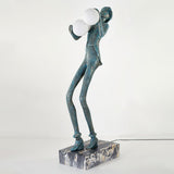 Modern Gentleman Sculpture Standing Floor Lamp with Glowing Glass Globes