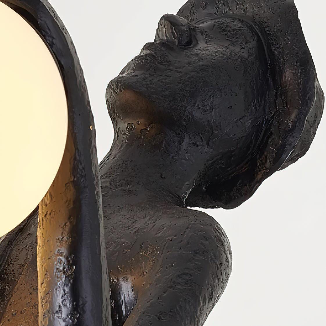 Modern Gentleman Sculpture Standing Floor Lamp with Glowing Glass Globes