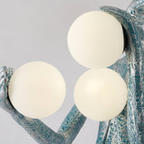 Modern Gentleman Sculpture Standing Floor Lamp with Glowing Glass Globes