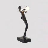 Modern Gentleman Sculpture Standing Floor Lamp with Glowing Glass Globes