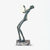 Modern Gentleman Sculpture Standing Floor Lamp with Glowing Glass Globes
