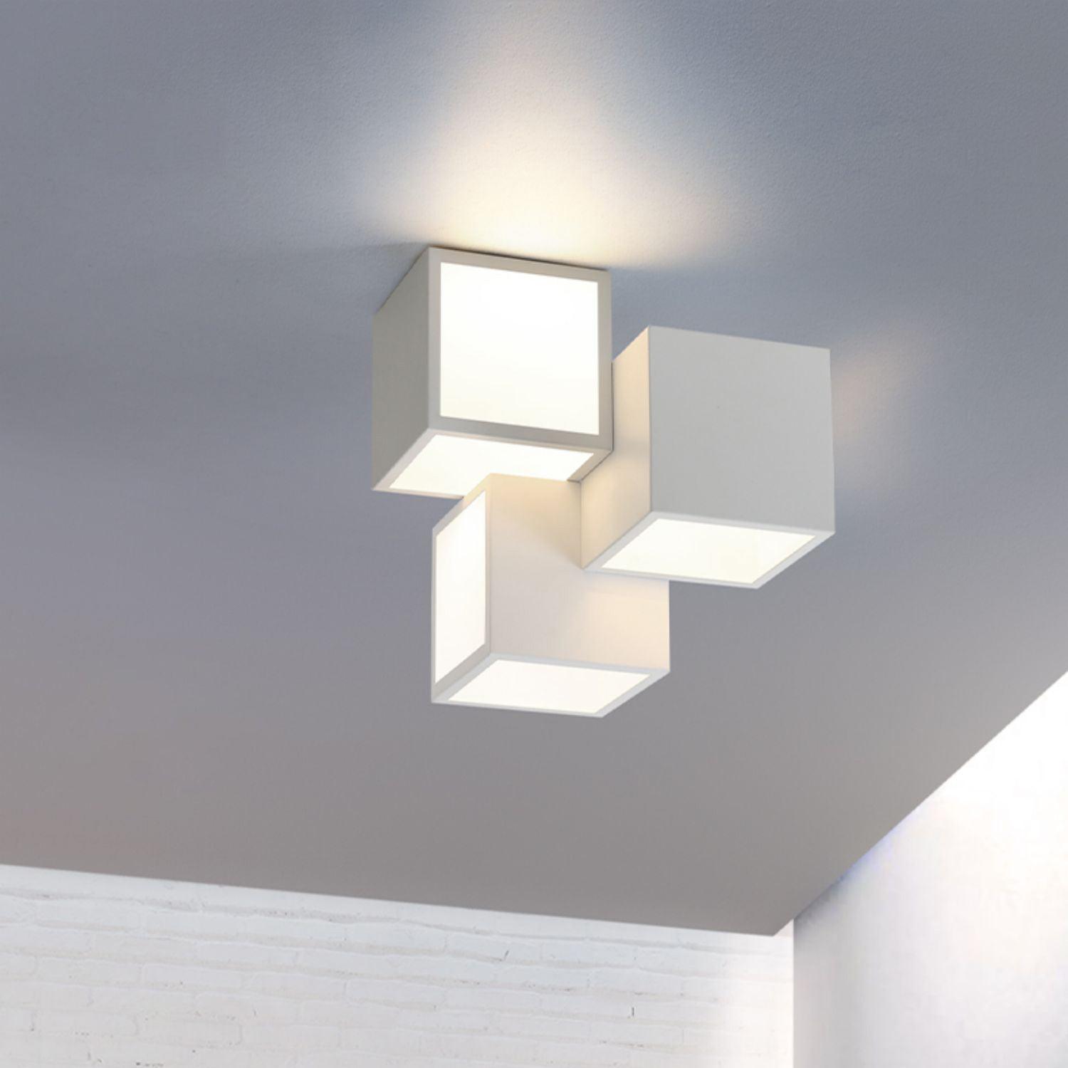 Contemporary Geometric LED Flush Mount Ceiling Lamp for Modern Living Room and Bedroom