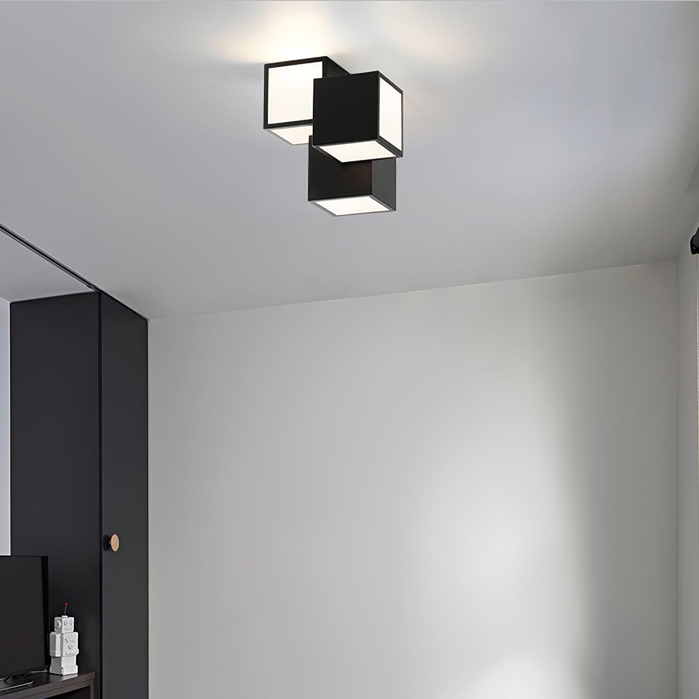 Contemporary Geometric LED Flush Mount Ceiling Lamp for Modern Living Room and Bedroom