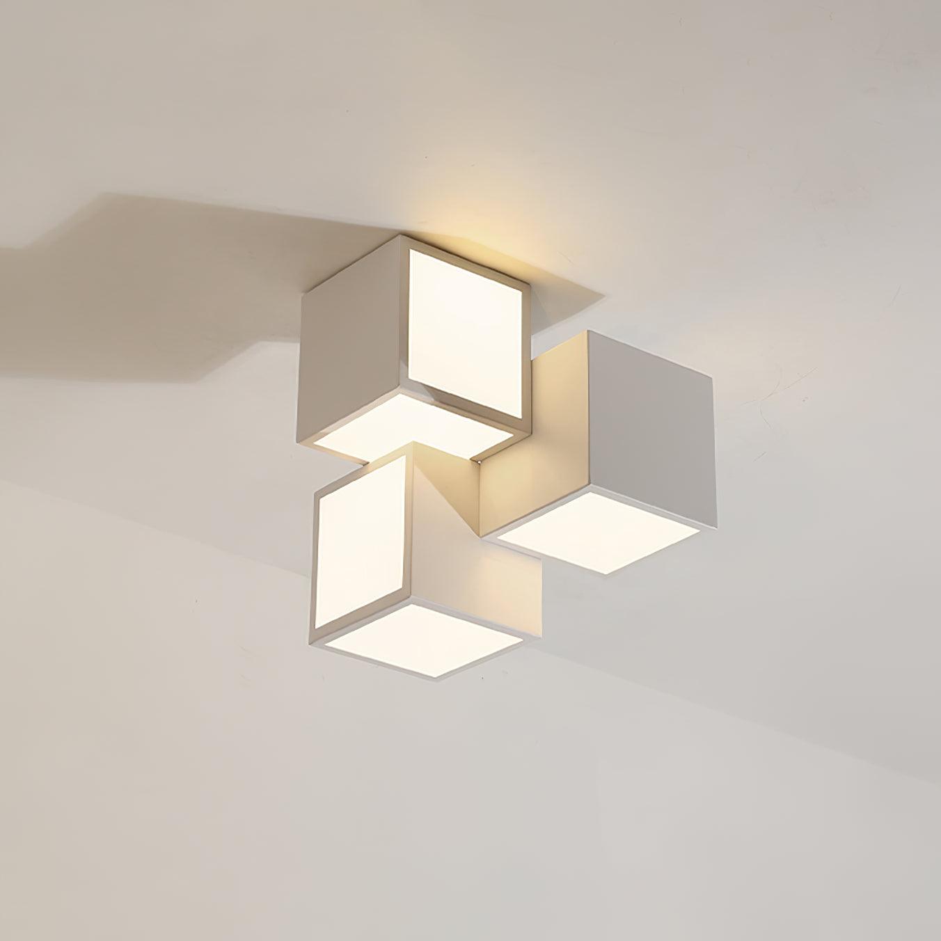 Contemporary Geometric LED Flush Mount Ceiling Lamp for Modern Living Room and Bedroom