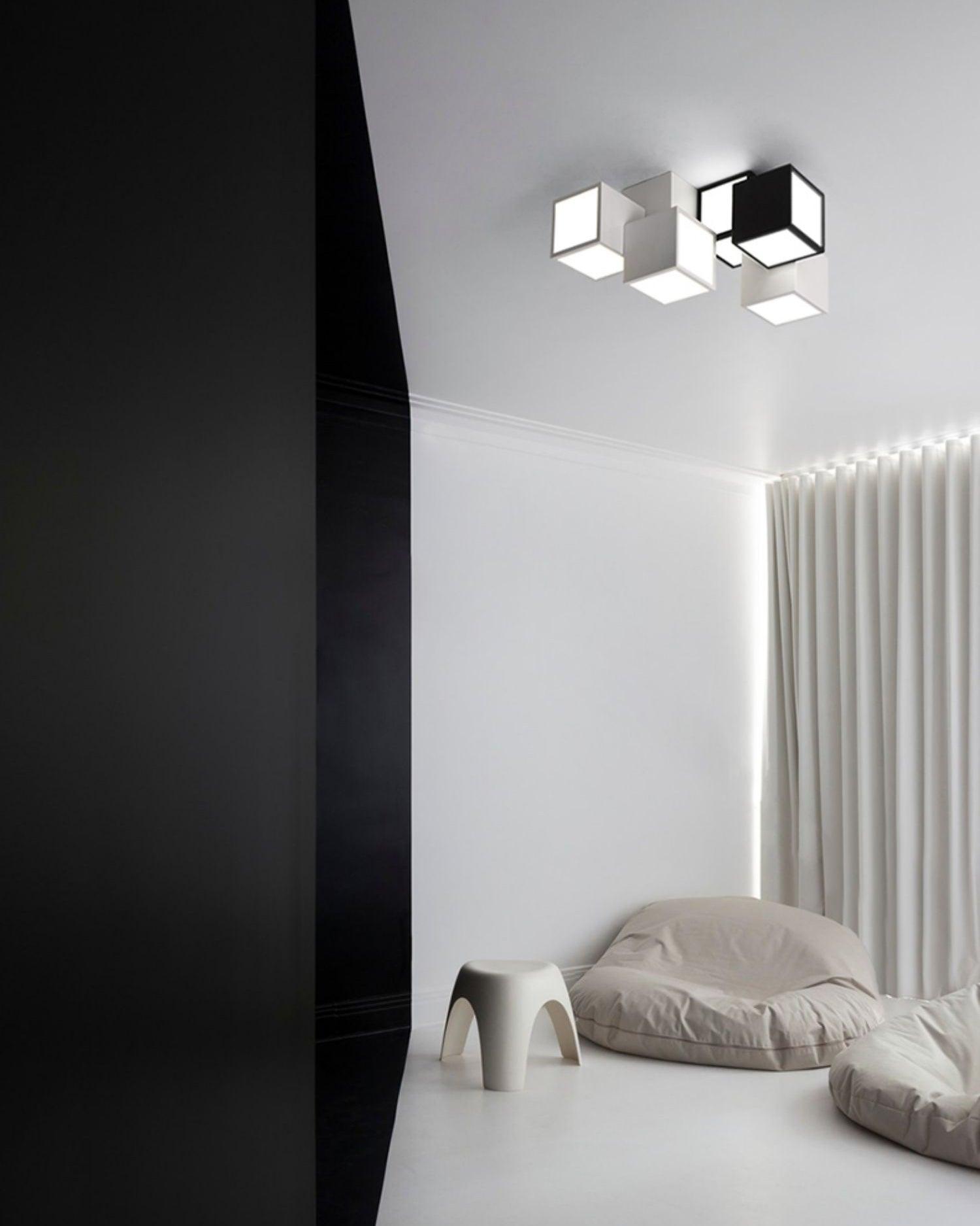 Contemporary Geometric LED Flush Mount Ceiling Lamp for Modern Living Room and Bedroom
