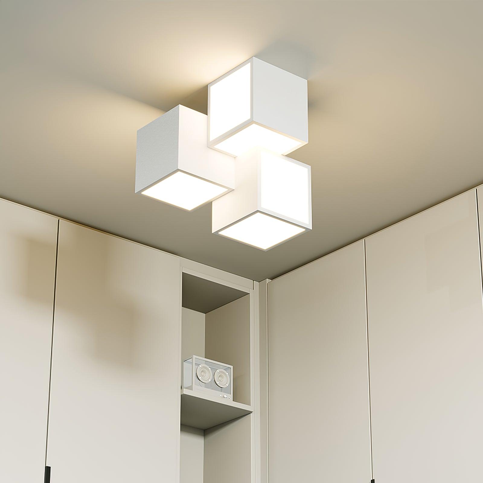 Contemporary Geometric LED Flush Mount Ceiling Lamp for Modern Living Room and Bedroom