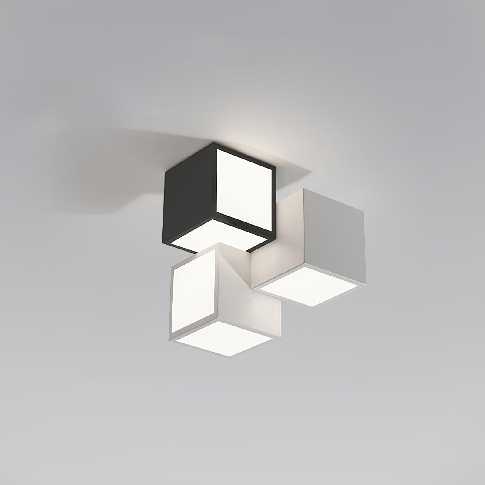 Contemporary Geometric LED Flush Mount Ceiling Lamp for Modern Living Room and Bedroom