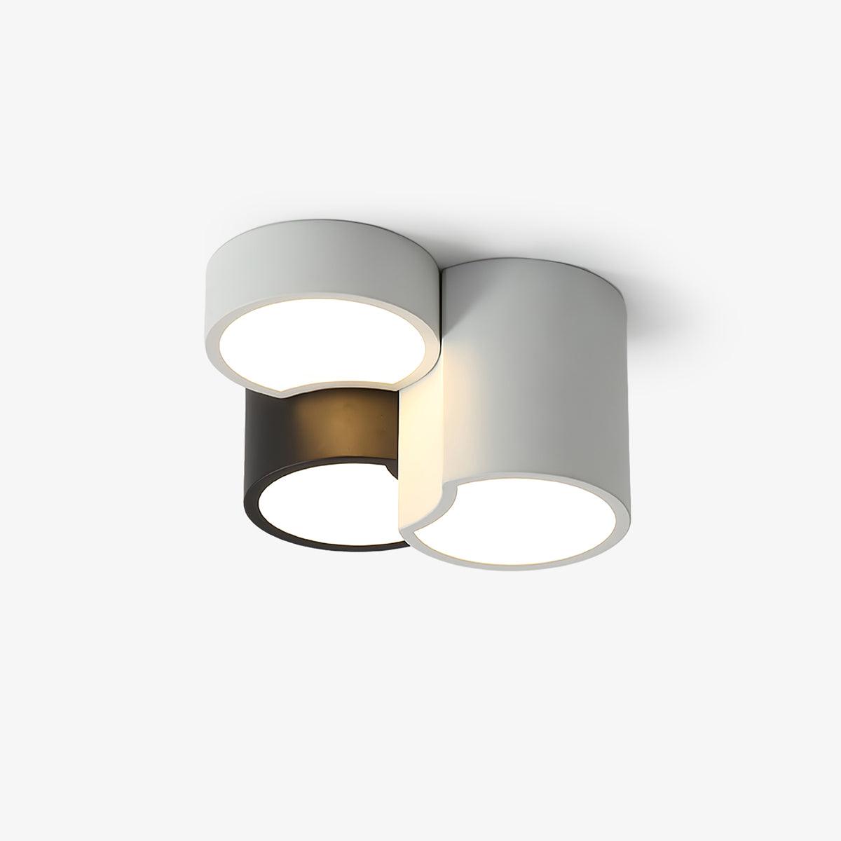 Modern Geometric LED Flush Mount Ceiling Light with 3 Color Dimming for Contemporary Decor