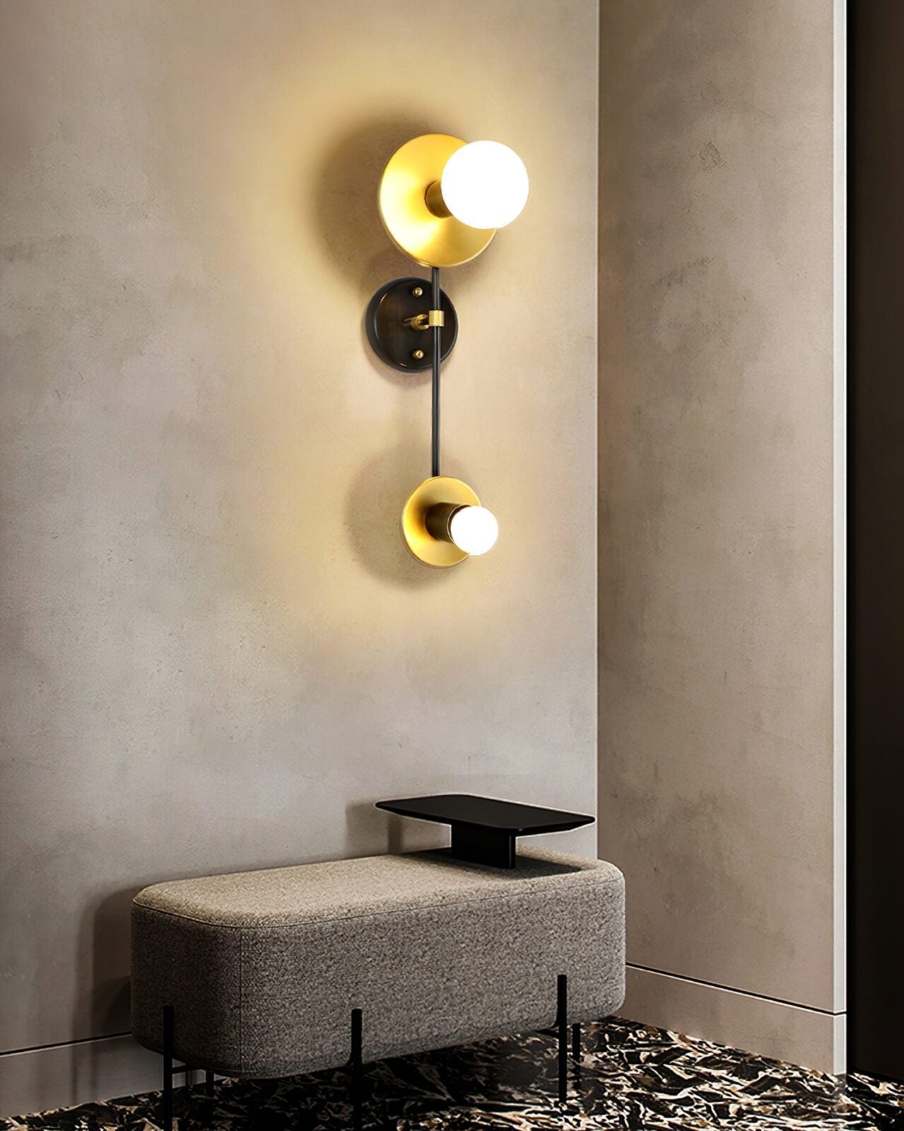 modern-geometric-composition-wall-sconce-with-gold-and-black-finish-white-glass-shade